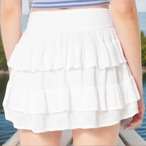 Y2K Style Resort Beach Wear Seaspice Women’s M Mini Tiered Cupcake Skirt Chic - Picture 5 of 6